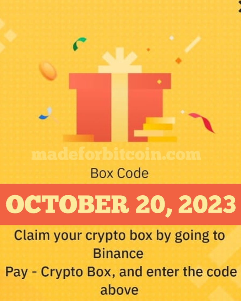 Binance Free Crypto Box Codes October 20, 2023 | Free Daily Binance Crypto Boxes