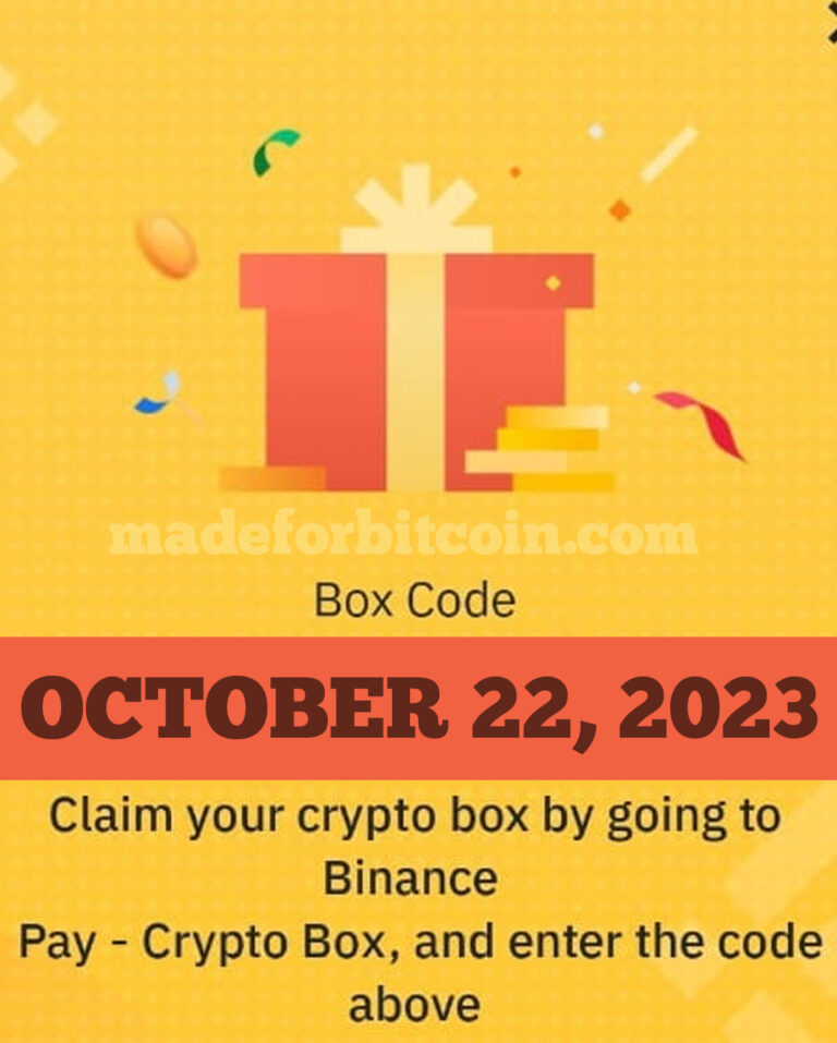 Binance Free Crypto Box Codes October 22, 2023 | Free Daily Binance Crypto Boxes