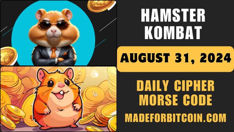 Hamster Kombat Daily Cipher Morse Code for August 31, 2024