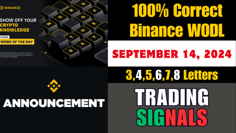 Binance Wodl Answer | September 14, 2024 | Theme Trading Signals