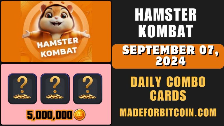 Answers For Hamster Kombat Daily Combo Cards – September 07, 2024