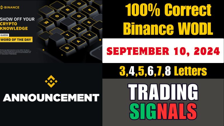 Binance Wodl Answer | September 10, 2024 | Theme Trading Signals