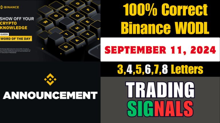 Binance Wodl Answer | September 11, 2024 | Theme Trading Signals