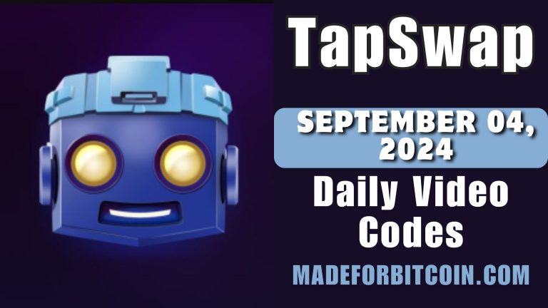 TapSwap Daily Video Codes – September 4, 2024