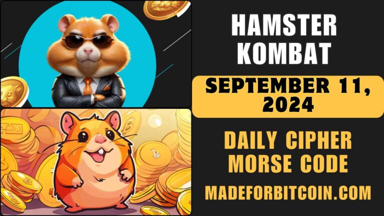 Today Answers For Hamster Kombat Cipher Code, September 11, 2024